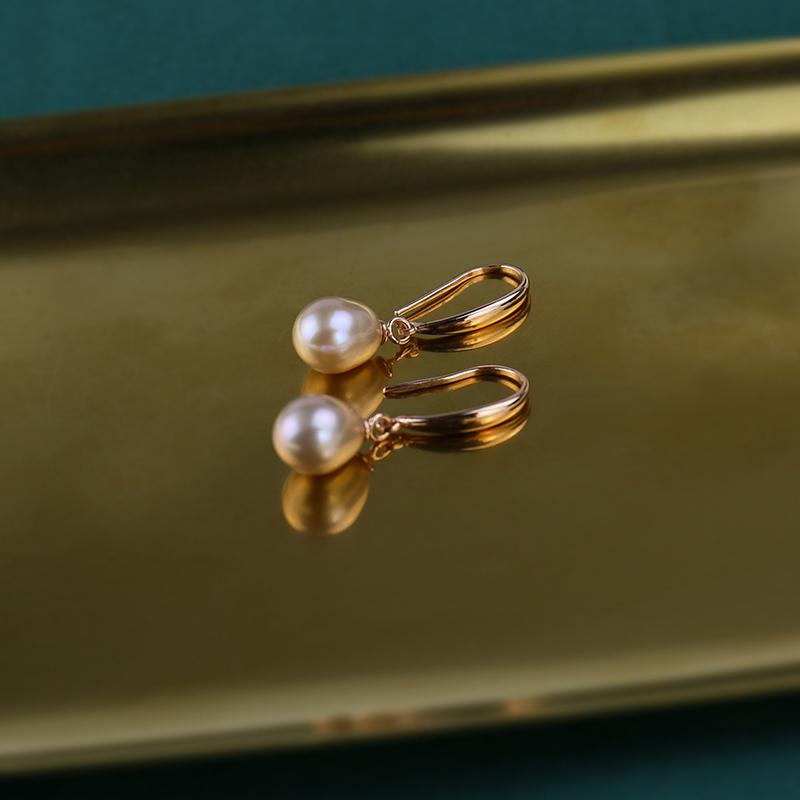 Freshwater Cultured Pearl Earrings Vintage-Inspired Drop Earrings in 14K Gold Over Sterling Silver(8-9mm)