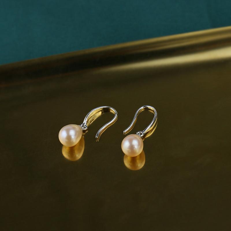 Freshwater Cultured Pearl Earrings Vintage-Inspired Drop Earrings in 14K Gold Over Sterling Silver(8-9mm)