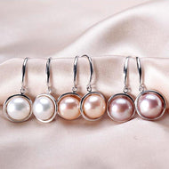 AAA Freshwater Cultured Pearl Black Drop Earrings in Sterling Silver(8-9mm)