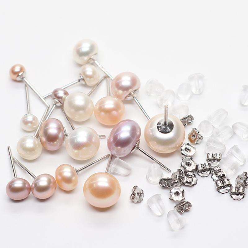 Pendientes con pasador de plata AAAA, juego de 7 pendientes con perlas puras de agua dulce