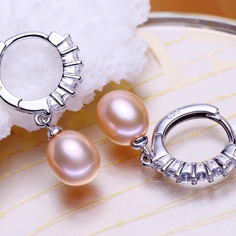 pink freshwater pearl earrings Pearl Dangle Earrings