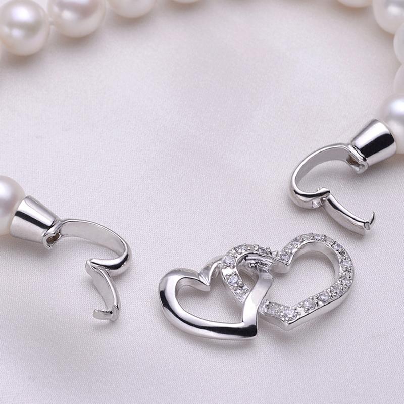 Handmade 8-9mm Freshwater Cultured Pearl Bracelet in Sterling Silver Clasp