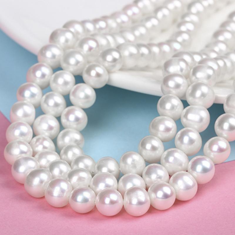 Collier de perles d'eau douce multi-rangs Véritable perle ronde 16 pouces / 42 cm