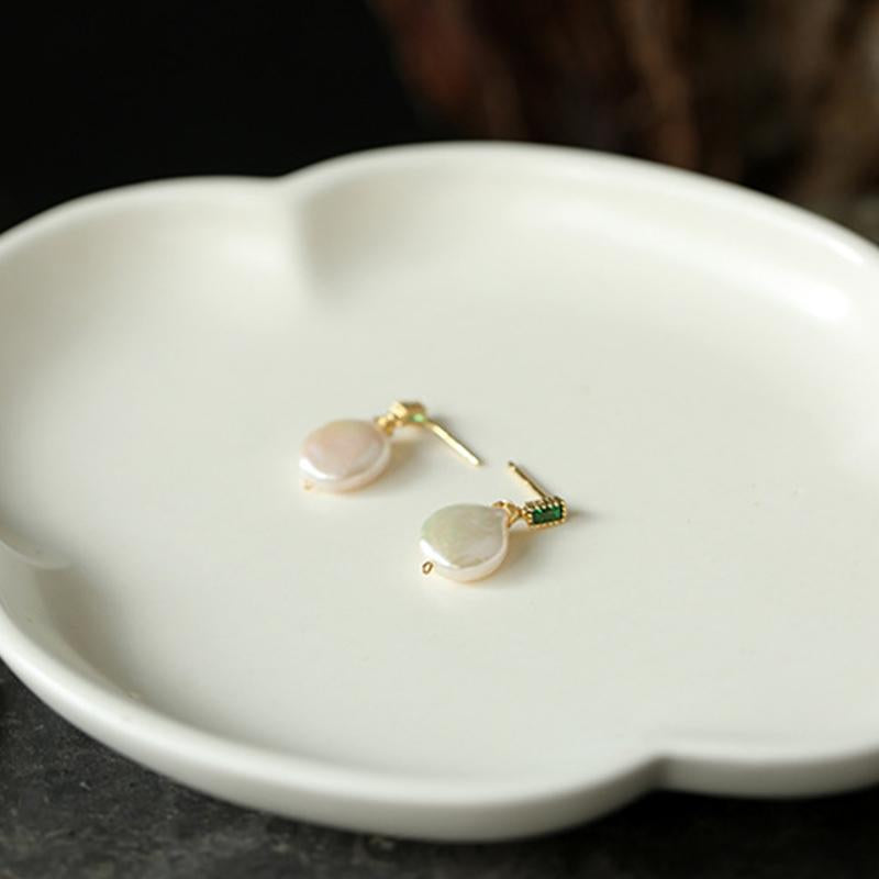 AAA Real Big Baroque Pearl Drop Earrings in 14K Gold Over Sterling Silver(12-13mm)