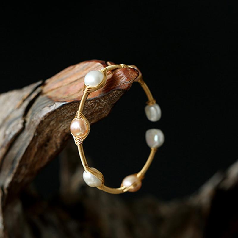 Royal Pearl Bracelet | White Pink Pearl Bracelet | Pearl Bangle Bracelet For Weddings| Huge Tomato Jewelry