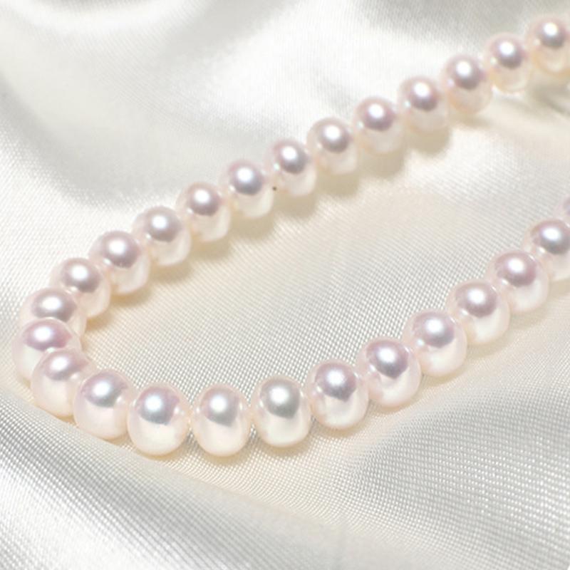 9-10mm Big AAAA Cultured Freshwater Pearl Necklace | High Luster Round Real Pearl Necklace in Sterling Silver