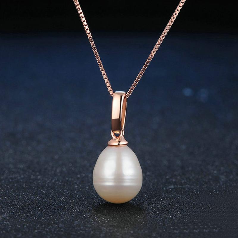 8-9mm White Freshwater Pearl and Diamond Pendant Necklace with Gold and Silver Chain