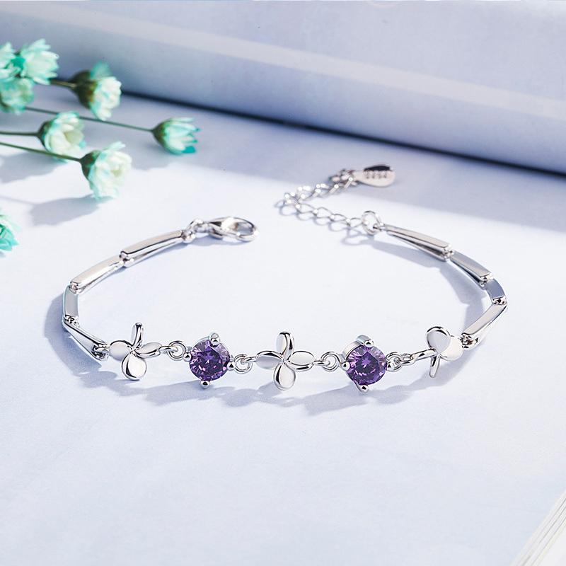 Ice Blue Crystal and S925 Silver Bracelet 3 Color Available