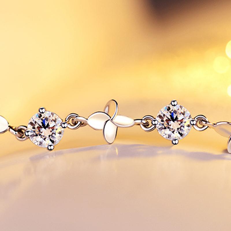 Ice Blue Crystal and S925 Silver Bracelet 3 Color Available