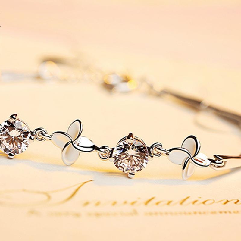 Ice Blue Crystal and S925 Silver Bracelet 3 Color Available