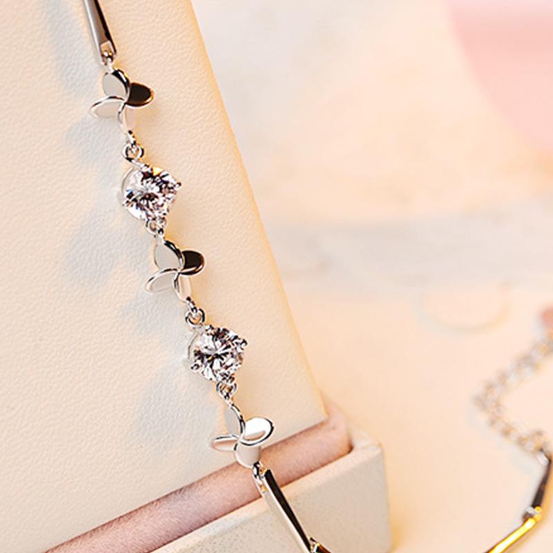 Ice Blue Crystal and S925 Silver Bracelet 3 Color Available