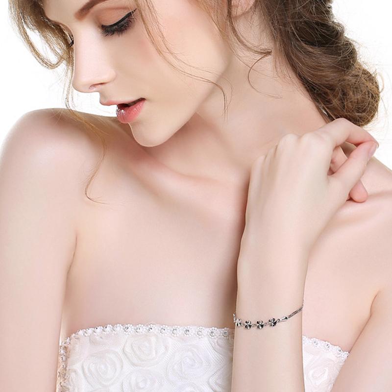 S925 Silver Bracelet Snow Bracelet Handmade Christmas Jewelry Gift