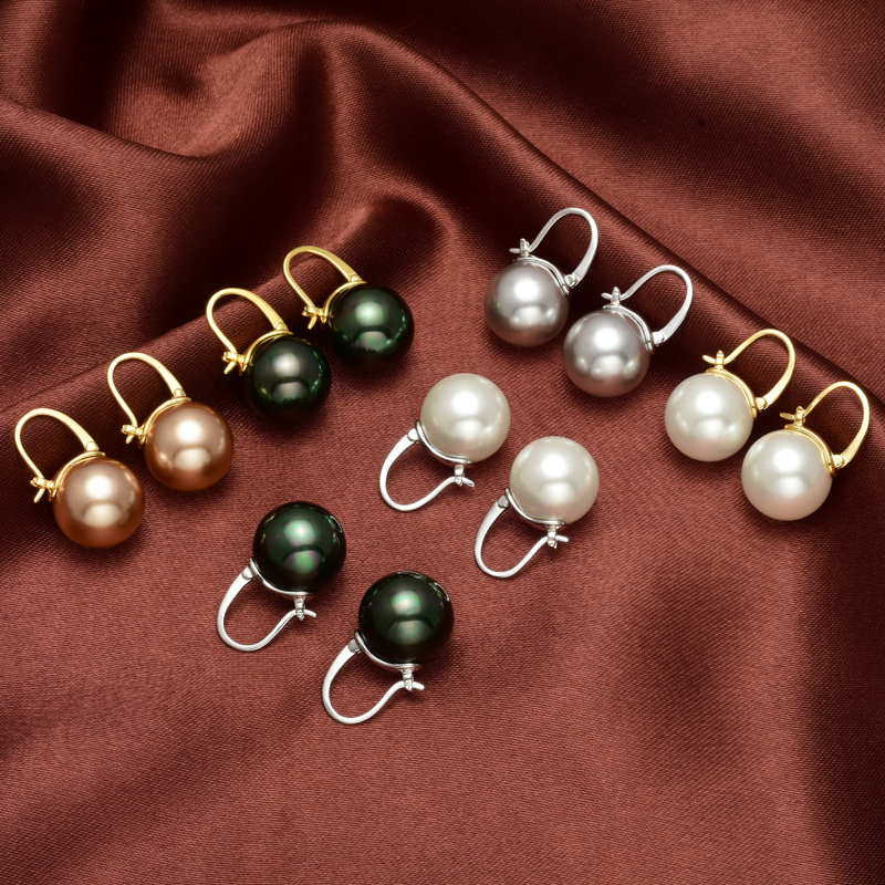 Black Pearl Earrings | Available in White, Champagne, Grey, Gold and Black | Pearl Dangle Earrings
