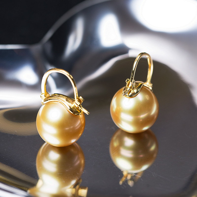 Elegant 14mm Big Pearl Drop Earrings S925 Clasp | Available in White, Champagne, Grey, Gold and Black | Pearl Drop Earrings