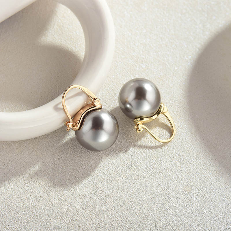Elegant 14mm Big Pearl Drop Earrings S925 Clasp | Available in White, Champagne, Grey, Gold and Black | Pearl Drop Earrings