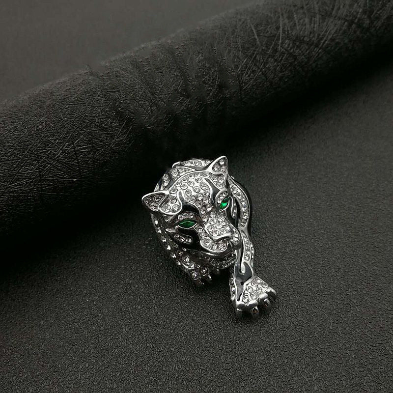 silver Leopard  Brooch for Men