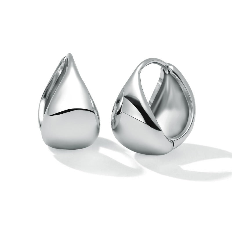 silver chunky hoop earrings