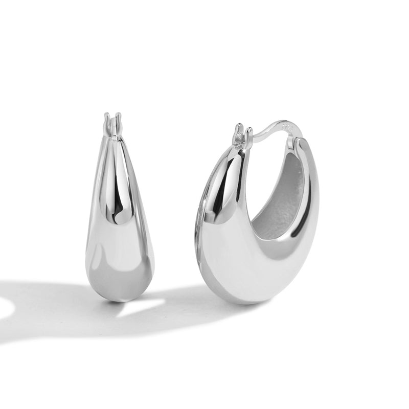 Chunky Hoop Earrings |  Thick Hoop Earrings | Chunky Hoops in Silver