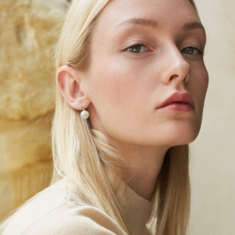 AAAA Freshwater Pearl Drop Earrings S925 | Real Pearl Earrings in Sterling Silver and 14k Gold Plated Pin