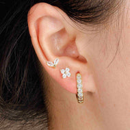 [3 Pairs Set] Crystal Stud Earrings Fashion 14K Gold Plated Statement Stud earrings