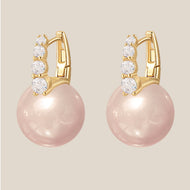 2025 Designed Pearl Drop Earrings with Crystal Hoop S925 Silver Pin