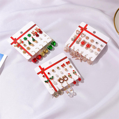 10 Pairs Earrings Set Christmas Earrings Gift Sets