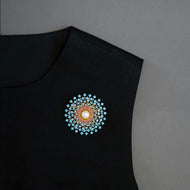 Elegant Turquoise Brooch with Freshwater Pearl in the Middle Flower Brooch Pin