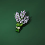 Lavender Brooch Handmade Diamond Vintage Brooch Flower Brooch