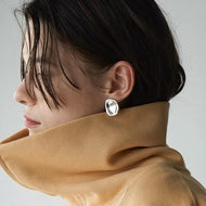 Boucles d'oreilles créoles irrégulières en argent et or avec tige en argent S925