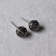 8MM Crystal Ball Stud Earrings Zircon Ball Stud Earrings for Men with S925 Silver Pin