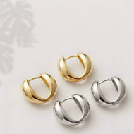 Gold And Silver Hoop Earrings Petite Teardrop Gold Huggie Earrings and Sliver Huggie Earrings