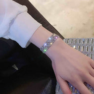 Multistrand Diamond Bracelet 4 Strand Silver Zircon Bracelet 7 inches / 17.5cm