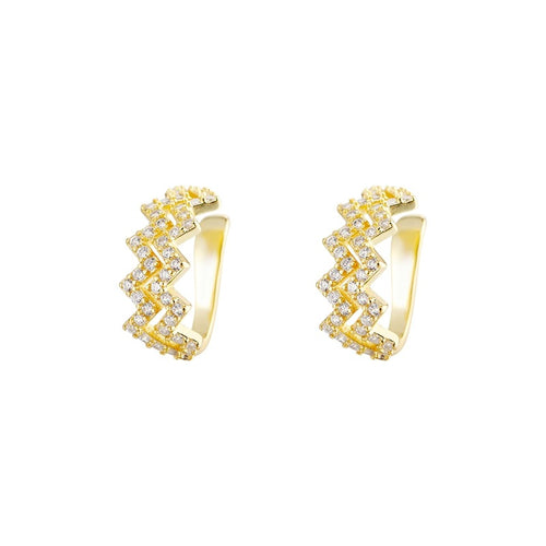 Ear Cuff No Piercing Diamond Wavy Design
