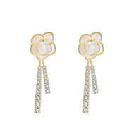 Camellia Dangle Earrings Dangle Diamond Earring Jackets And Ear Clip for Wedding