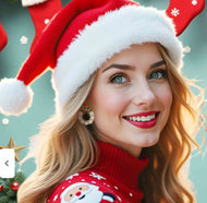 Big Christmas Wreath Earrings Eye-catching Xmas Pearl Earring Studs with Silver Pin