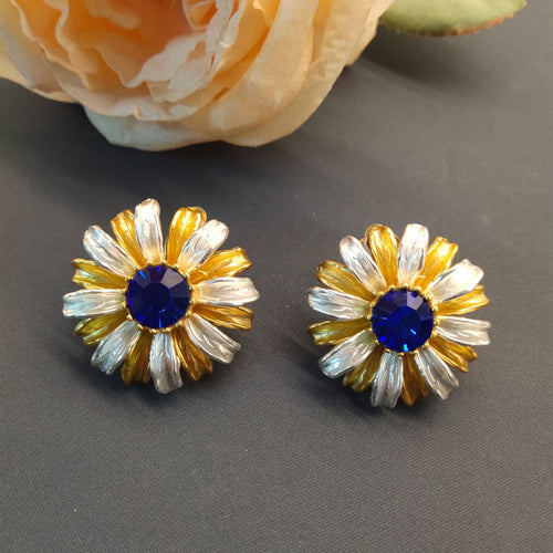 Crystal Daisy Earrings Clip The Vintage Flowers Earrings Clip