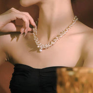 Collier de luxe fait main en véritables perles Collier multi-rangs de perles d'eau douce de culture AAA en or 18 carats sur argent sterling