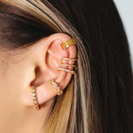 Cool Ear Cuff - Aro chapado en oro sin piercing para oreja
