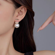 14mm Pearl Earring Jackets Gold Stud with Pearl Drop Earrings 3 Color Available