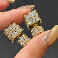 星冕◆闪爆了 s925耳钉耳环女轻奢高级感闪钻婚礼宴会耳饰