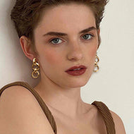 14K Gold Plated Chain Link Earrings Chunky Chain Long Dangle Earrings