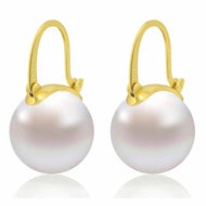 Elegant 14mm Big Pearl Drop Earrings S925 Clasp | Available in White, Champagne, Grey, Gold and Black | Pearl Drop Earrings