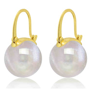 Big Opal Drop Earrings | Moonstone Earrings with 14K Gold Plated Clasp