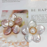 5cm Big AAAA Baroque Pearl Brooch Vintage Style Flower Freshwater Pearl Brooch Pin