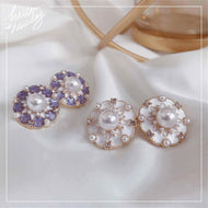 The Vintage Pearl Baroque Stud Earrings Pearl Flower Earring with S925 Silver Pin