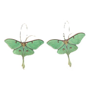 Pendientes colgantes únicos de mariposa verde Pendientes de aro de oro
