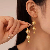 Matte Pearl Dangle Drop Earrings in 14K Gold Over Sterling Silver