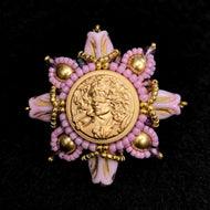 Delicate Handmade Brooch Pin Violet Vintage Style Elegance Brooch for Women