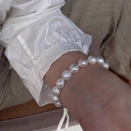 9-11mm AAAA Super Luster Baroque Pearl Bracelet Big Real Pearl Bracelet