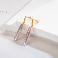 Real Freshwater Pearl Earrings Natural Long Baroque Pearl Dangle Earrings with sliver Pin